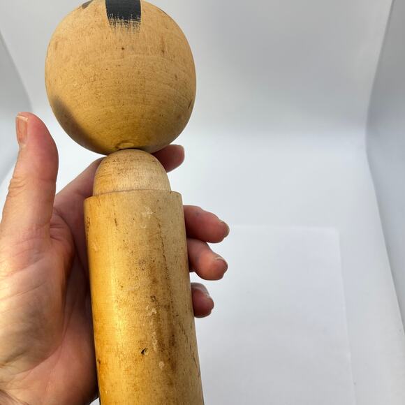 Vintage Japanese Kokeshi Doll Beautiful Wooden 9.5 in Tall  w River Bridge Scene - Picture 11 of 16